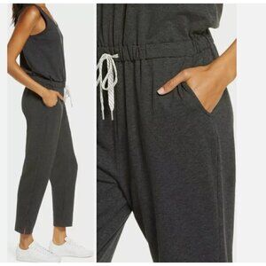 Zella Charcoal Gray Sleeveless Jumpsuit with Drawstring